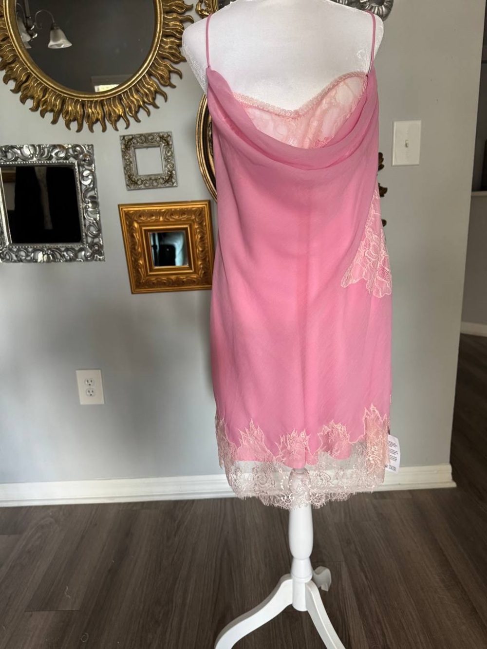 ASOS Pink Lace-Trim Slip Dress NWT